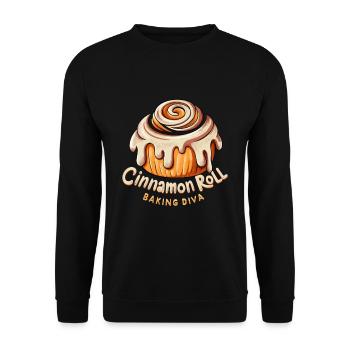 Boulanger brioche à la cannelle - Sweat-shirt Unisexe - noir - Devant - Alina (178cm) & Michal (187cm)