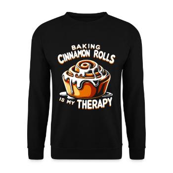 Boulanger brioche à la cannelle - Sweat-shirt Unisexe - noir - Devant - Alina (178cm) & Michal (187cm)