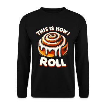 Boulanger brioche à la cannelle - Sweat-shirt Unisexe - noir - Devant - Alina (178cm) & Michal (187cm)