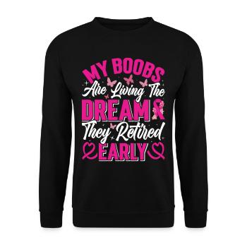 Pride Mastectomy Cancer Survivor Breast Cancer - Unisex Sweatshirt - black - Front - Alina (178cm) & Michal (187cm)