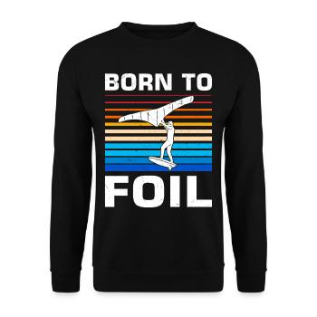 Wingsurfing Foil Wing Wing Boarding Wing Foiling - Unisex Sweatshirt - black - Front - Alina (178cm) & Michal (187cm)