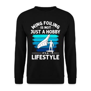 Wingsurfing Foil Wing Wing Boarding Wing Foiling - Unisex Sweatshirt - black - Front - Alina (178cm) & Michal (187cm)