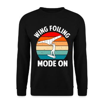 Wingsurfing Foil Wing Wing Boarding Wing Foiling - Unisex Sweatshirt - black - Front - Alina (178cm) & Michal (187cm)