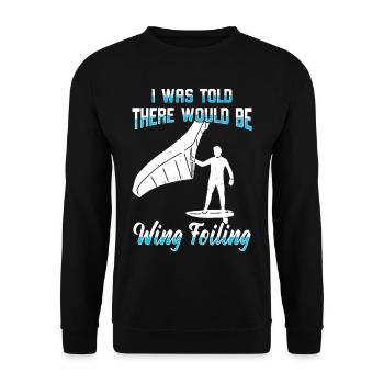 Wingsurfing Foil Wing Wing Boarding Wing Foiling - Unisex Sweatshirt - black - Front - Alina (178cm) & Michal (187cm)