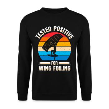 Wingsurfing Foil Wing Wing Boarding Wing Foiling - Unisex Sweatshirt - black - Front - Alina (178cm) & Michal (187cm)