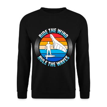 Wingsurfing Foil Wing Wing Boarding Wing Foiling - Unisex Sweatshirt - black - Front - Alina (178cm) & Michal (187cm)