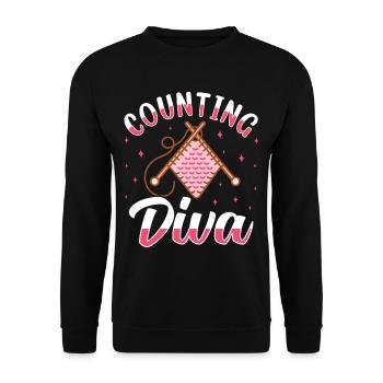 Crochet Lover Funny Loop & Hook Design - Unisex Pullover - Schwarz - Vorne - Alina (178cm) & Michal (187cm)