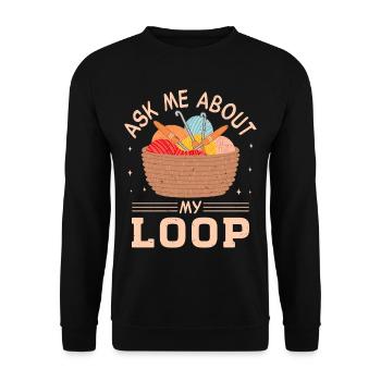 Crochet Lover Funny Loop & Hook Design - Unisex Pullover - Schwarz - Vorne - Alina (178cm) & Michal (187cm)