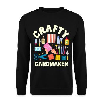Papier d’artisanat carter fait à la main Crafter carte - Sweat-shirt Unisexe - noir - Devant - Alina (178cm) & Michal (187cm)