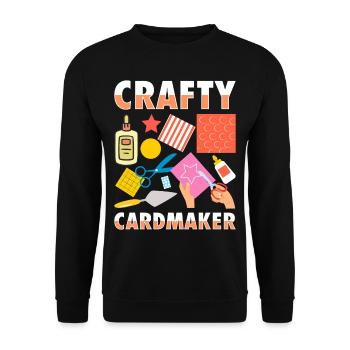 Papier d’artisanat carter fait à la main Crafter carte - Sweat-shirt Unisexe - noir - Devant - Alina (178cm) & Michal (187cm)