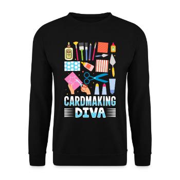 Papier d’artisanat carter fait à la main Crafter carte - Sweat-shirt Unisexe - noir - Devant - Alina (178cm) & Michal (187cm)