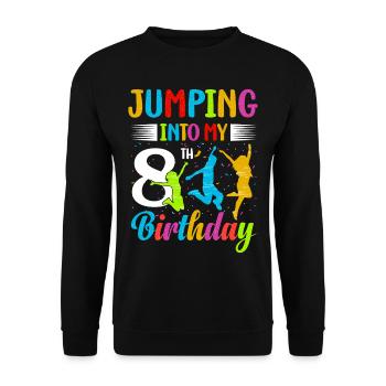 Trampoline Lover 8e anniversaire Party Jumping - Sweat-shirt Unisexe - noir - Devant - Alina (178cm) & Michal (187cm)