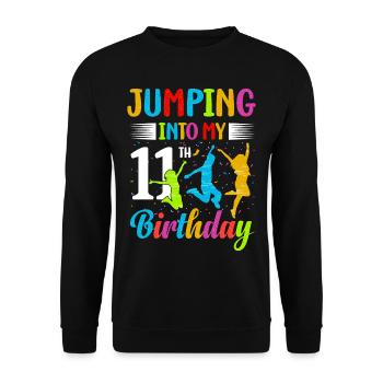 Trampoline Lover 8e anniversaire Party Jumping - Sweat-shirt Unisexe - noir - Devant - Alina (178cm) & Michal (187cm)