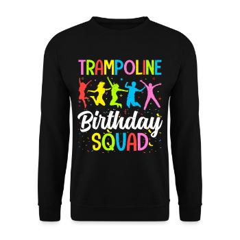 Trampolin Geburtstagsparty - Unisex Pullover - Schwarz - Vorne - Alina (178cm) & Michal (187cm)