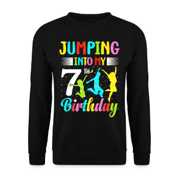 Trampoline Lover 8e anniversaire Party Jumping - Sweat-shirt Unisexe - noir - Devant - Alina (178cm) & Michal (187cm)