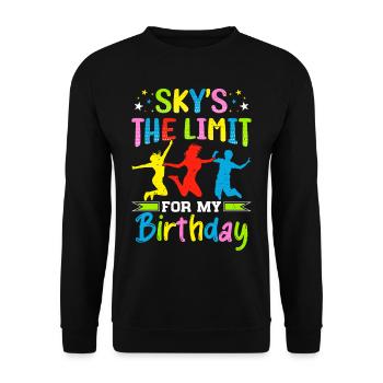 Trampolin Geburtstagsparty - Unisex Pullover - Schwarz - Vorne - Alina (178cm) & Michal (187cm)