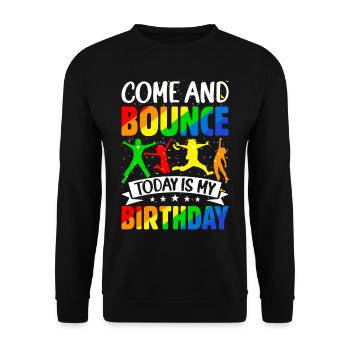 Trampolin Geburtstagsparty - Unisex Pullover - Schwarz - Vorne - Alina (178cm) & Michal (187cm)