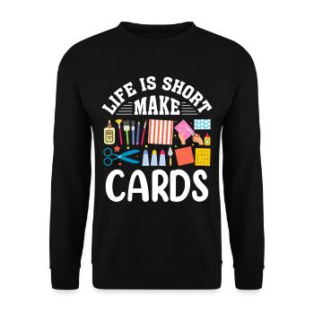 Papier d’artisanat carter fait à la main Crafter carte - Sweat-shirt Unisexe - noir - Devant - Alina (178cm) & Michal (187cm)