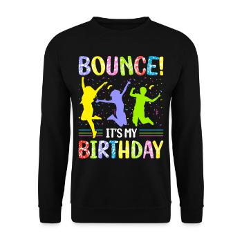 Trampolin Geburtstagsparty - Unisex Pullover - Schwarz - Vorne - Alina (178cm) & Michal (187cm)
