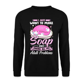 Savon Savon de bain Savon naturel - Sweat-shirt Unisexe - noir - Devant - Alina (178cm) & Michal (187cm)