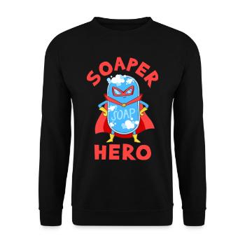 Savon Savon de bain Savon naturel - Sweat-shirt Unisexe - noir - Devant - Alina (178cm) & Michal (187cm)