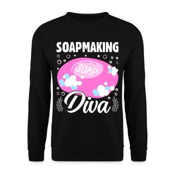 Soap Bath Soap Natural Soap - Unisex Sweatshirt - black - Front - Alina (178cm) & Michal (187cm)