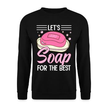 Soap Bath Soap Natural Soap - Unisex Sweatshirt - black - Front - Alina (178cm) & Michal (187cm)