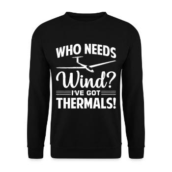 Planeur - Sweat-shirt Unisexe - noir - Devant - Alina (178cm) & Michal (187cm)