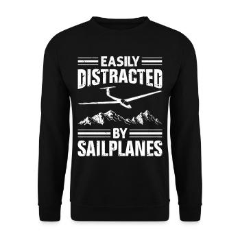 Segelflieger - Unisex Pullover - Schwarz - Vorne - Alina (178cm) & Michal (187cm)