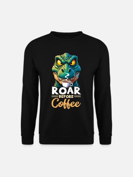 Grumpy Trex Dinosaur With - Unisex Sweatshirt - black