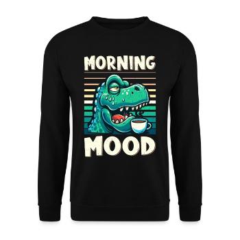 Grumpy Trex Dinosaur With - Unisex Sweatshirt - black - Front - Alina (178cm) & Michal (187cm)