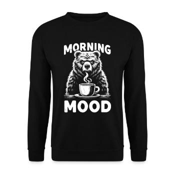 Mürrischer Bär Mit Kaffee-morgenstimmung - Unisex Pullover - Schwarz - Vorne - Alina (178cm) & Michal (187cm)