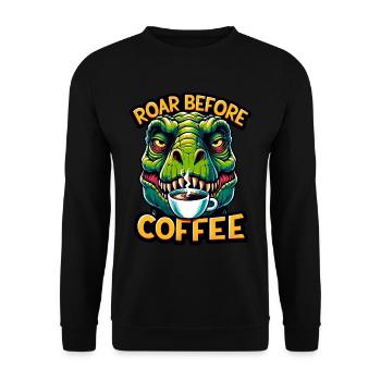 Dinosaure Trex avec - Sweat-shirt Unisexe - noir - Devant - Alina (178cm) & Michal (187cm)