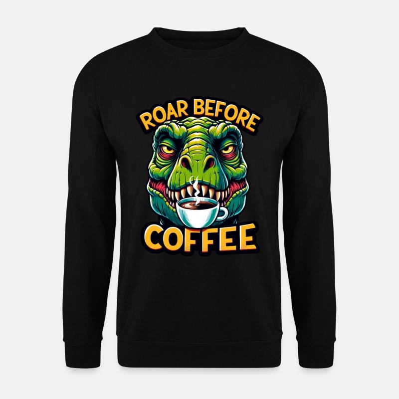 Grumpy Trex Dinosaur With - Unisex Sweatshirt - black