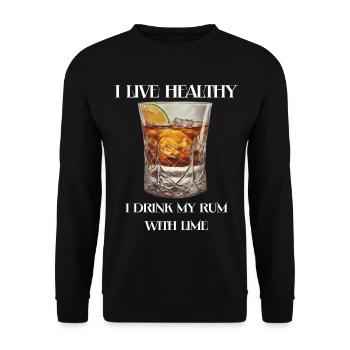 Healthy Rum - Unisex Pullover - Schwarz - Vorne - Alina (178cm) & Michal (187cm)