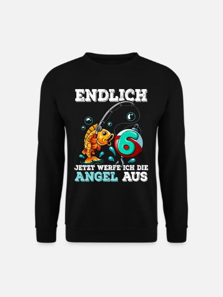 6 Birthday Angler Fishing - Unisex Sweatshirt - black