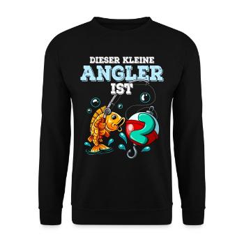 2 Birthday Angler Fishing - Unisex Sweatshirt - black - Front - Alina (178cm) & Michal (187cm)