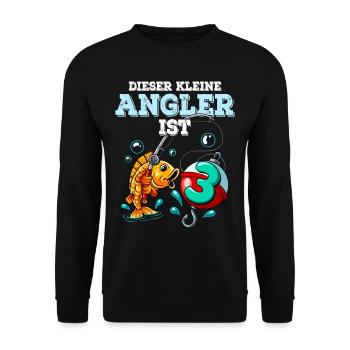 3 Birthday Angler Fishing - Unisex Sweatshirt - black - Front - Alina (178cm) & Michal (187cm)