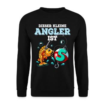 5 Birthday Angler Fishing - Unisex Sweatshirt - black - Front - Alina (178cm) & Michal (187cm)