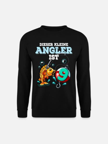 9 Birthday Angler Fishing - Unisex Sweatshirt - black