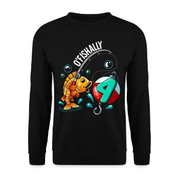 4 Anniversaire Pêcheur à la ligne - Sweat-shirt Unisexe - noir - Devant - Alina (178cm) & Michal (187cm)