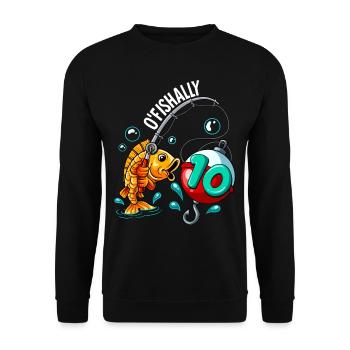 10 Geburtstag Angler Angeln - Unisex Pullover - Schwarz - Vorne - Alina (178cm) & Michal (187cm)