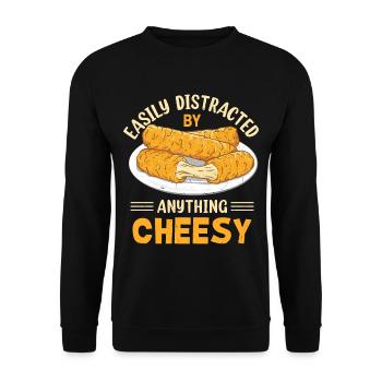 Bâtonnets de mozzarella au fromage - Sweat-shirt Unisexe - noir - Devant - Alina (178cm) & Michal (187cm)
