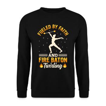 Bâton de feu Danse du feu Danseur de feu Danseur de feu - Sweat-shirt Unisexe - noir - Devant - Alina (178cm) & Michal (187cm)