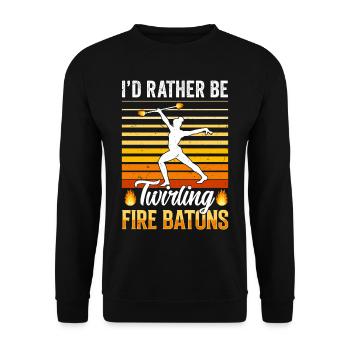 Bâton de feu Danse du feu Danseur de feu Danseur de feu - Sweat-shirt Unisexe - noir - Devant - Alina (178cm) & Michal (187cm)