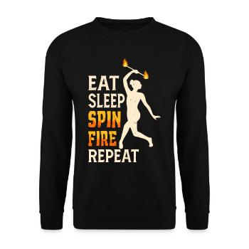 Bâton de feu Danse du feu Danseur de feu Danseur de feu - Sweat-shirt Unisexe - noir - Devant - Alina (178cm) & Michal (187cm)