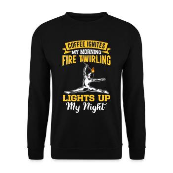 Fire Baton Fire Dance Fire Dancer Fire Dancer - Unisex Sweatshirt - black - Front - Alina (178cm) & Michal (187cm)