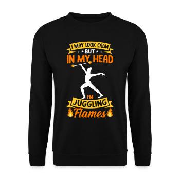 Bâton de feu Danse du feu Danseur de feu Danseur de feu - Sweat-shirt Unisexe - noir - Devant - Alina (178cm) & Michal (187cm)