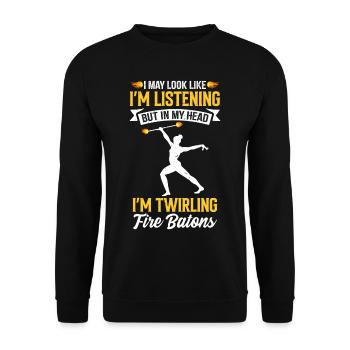 Bâton de feu Danse du feu Danseur de feu Danseur de feu - Sweat-shirt Unisexe - noir - Devant - Alina (178cm) & Michal (187cm)