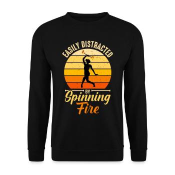 Bâton de feu Danse du feu Danseur de feu Danseur de feu - Sweat-shirt Unisexe - noir - Devant - Alina (178cm) & Michal (187cm)